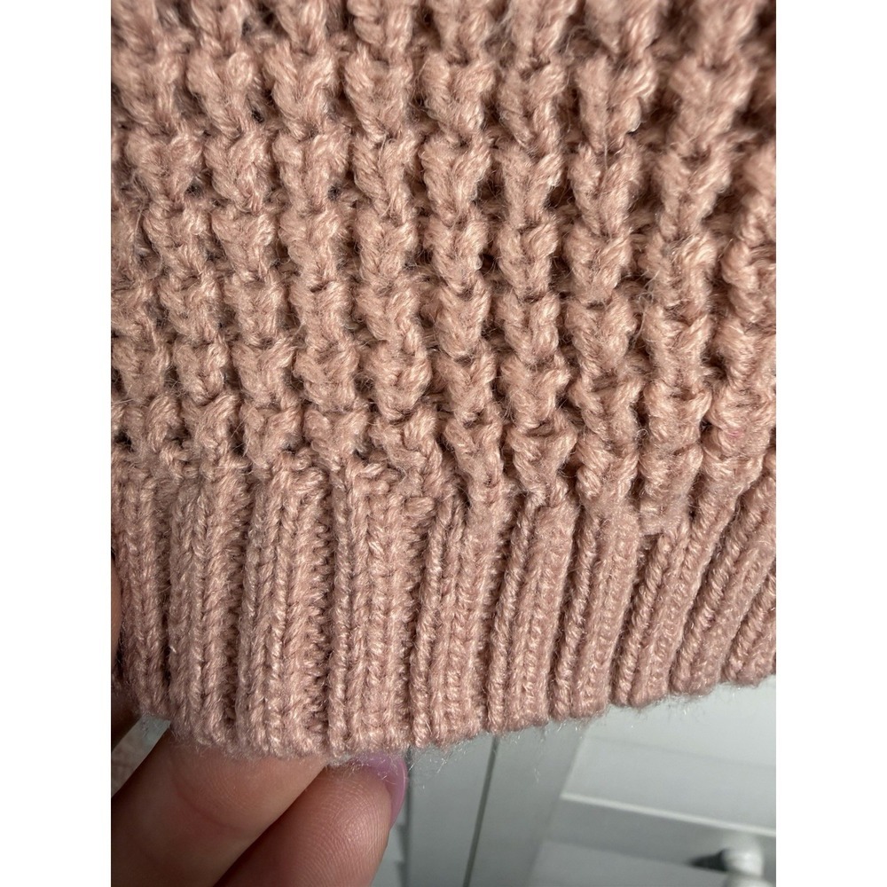 Aeropostale Chunky Knit V-Neck Slouchy Cropped Sweater Women's Size Medium - Picture 5 of 8